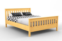 Nodax Double Bed Frame, F16, Solid Pine Wood, Easy Assembly, Sturdy Slats & Extra Support Legs, 4Ft 6In, Alder Finish - thumbnail 3