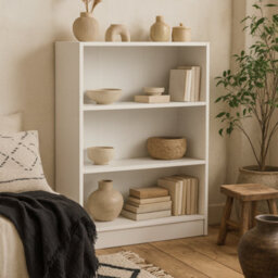 Wyld Haus Amberfern White Wooden Low Wide Bookcase, 2 Shelves, 790 X 267 X 1072 mm - thumbnail 2