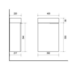 Impact Furniture Bathroom Vanity Unit With Basin Small Sink For Cloakroom White Gloss Wall Hung Cabinet Avir - thumbnail 6