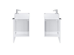 Impact Furniture Bathroom Vanity Unit With Basin Small Sink For Cloakroom White Gloss Wall Hung Cabinet Avir - thumbnail 3
