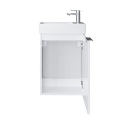 Impact Furniture Bathroom Vanity Unit With Basin Small Sink For Cloakroom White Gloss Wall Hung Cabinet Avir - thumbnail 5
