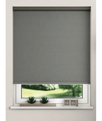 Thermal Blackout Roller Blinds 175Cm Drop X Width 125Cm Slate Grey - image 1