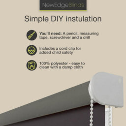 Thermal Blackout Roller Blinds 175Cm Drop X Width 125Cm  Slate Grey - thumbnail 6