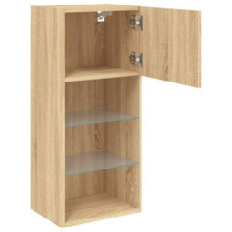 Walplus Tv Cabinets With Led Lights 2 Pcs Sonoma Oak 40.5X30X90 Cm - thumbnail 8