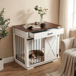 Dog Crate Furniture End Table Pet Puppy Kennel House Indoor Wooden Enclose Cage - thumbnail 5