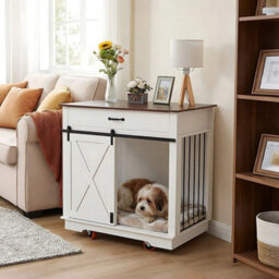Dog Crate Furniture End Table Pet Puppy Kennel House Indoor Wooden Enclose Cage - thumbnail 3