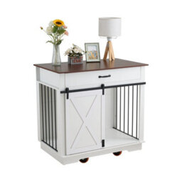 Dog Crate Furniture End Table Pet Puppy Kennel House Indoor Wooden Enclose Cage - thumbnail 1