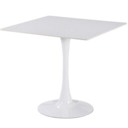 White Ceramic Dining Table Solid Metal Base Square Dinner Kitchen Furniture - thumbnail 3