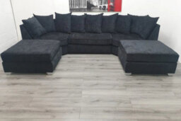 Stratus Interiors Easton Large U-Shaped Sofa In Soft Velvet Fabric - Spacious Modern Design (190 X 310 X 190 Cm) - thumbnail 4
