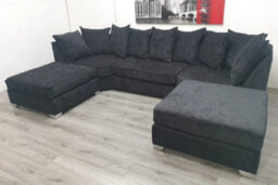 Stratus Interiors Easton Large U-Shaped Sofa In Soft Velvet Fabric - Spacious Modern Design (190 X 310 X 190 Cm) - thumbnail 3