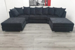 Stratus Interiors Easton Large U-Shaped Sofa In Soft Velvet Fabric - Spacious Modern Design (190 X 310 X 190 Cm) - thumbnail 2