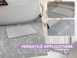 Fino Stone Stone Bath Mat Diatomaceous Earth Shower Mat Non-Slip Super Absorbent Diatomite Stone Mats For Bathroom Floor Quick-Drying - thumbnail 8