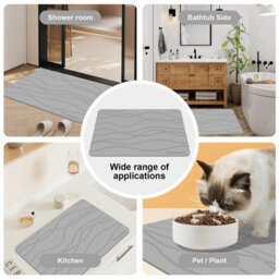 Fino Stone Stone Bath Mat Diatomaceous Earth Shower Mat Non-Slip Super Absorbent Diatomite Stone Mats For Bathroom Floor Quick-Drying - thumbnail 4