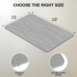 Fino Stone Stone Bath Mat Diatomaceous Earth Shower Mat Non-Slip Super Absorbent Diatomite Stone Mats For Bathroom Floor Quick-Drying - thumbnail 2