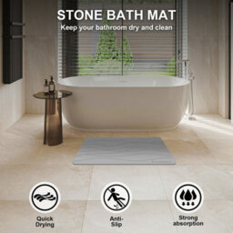 Fino Stone Stone Bath Mat Diatomaceous Earth Shower Mat Non-Slip Super Absorbent Diatomite Stone Mats For Bathroom Floor Quick-Drying - thumbnail 6