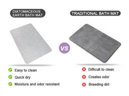 Fino Stone Stone Bath Mat Diatomaceous Earth Shower Mat Non-Slip Super Absorbent Diatomite Stone Mats For Bathroom Floor Quick-Drying - thumbnail 7