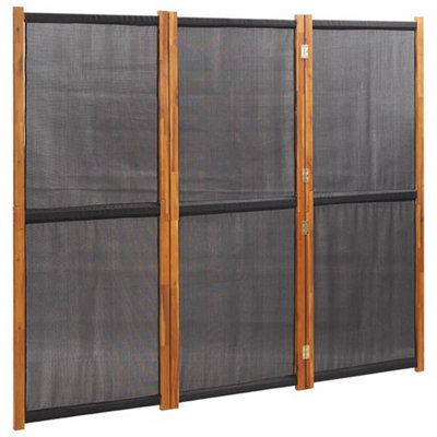 Berkfield Durable 3-Panel Room Divider Black 210X180 Cm - image 1