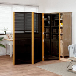 Berkfield Durable 3-Panel Room Divider Black 210X180 Cm - thumbnail 2