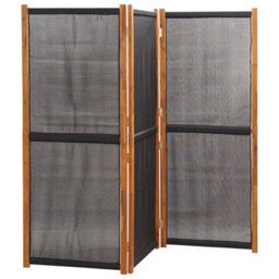Berkfield Durable 3-Panel Room Divider Black 210X180 Cm - thumbnail 3