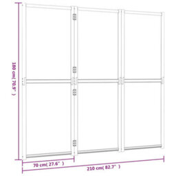 Berkfield Durable 3-Panel Room Divider Black 210X180 Cm - thumbnail 7