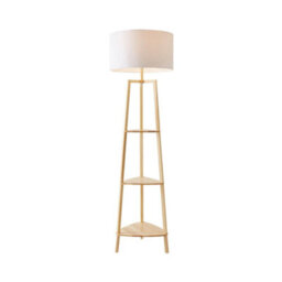 Valuelights Hiru Natural 3 Tier Shelf Floor Lamp With White Drum Shade - thumbnail 7