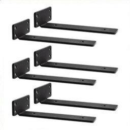 6Pcs Heavy Duty Cast Iron Shelf Brackets, 8 Inch Floating Shelf Supports - thumbnail 3