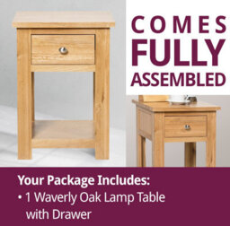 Hallowood Furniture Waverly Oak Lamp Table With Drawer - thumbnail 7