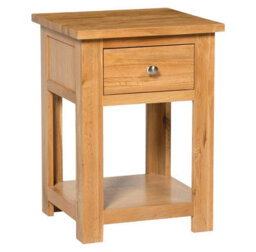 Hallowood Furniture Waverly Oak Lamp Table With Drawer - thumbnail 1