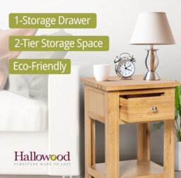 Hallowood Furniture Waverly Oak Lamp Table With Drawer - thumbnail 5