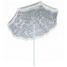 Outsunny 1.8 M Beach Umbrella Parasol With Sand Anchor, 30 Tilt, Light Grey - thumbnail 2