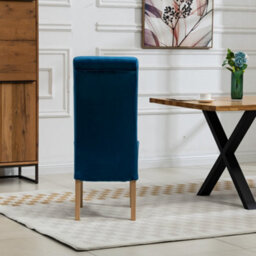 Rimini Velvet Fabric Dining Chairs - Set Of 2 - Blue - thumbnail 6