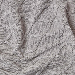 Homescapes Grey Diamond Cable Knit Cotton Throw, 150 X 200 Cm - thumbnail 3