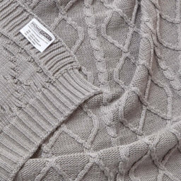Homescapes Grey Diamond Cable Knit Cotton Throw, 150 X 200 Cm - thumbnail 5