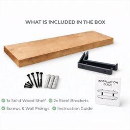 Mkgt Handcrafted Rustic Wooden Floating Shelf, Solid Wood Made In Uk Wall Mounted (Dark Oak, 120Cm) - thumbnail 8