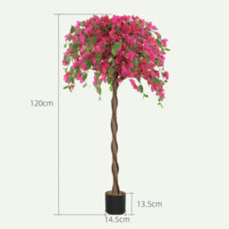 Homcom Set Of 2 Decorative Artificial Plants Fake Plants Red - thumbnail 3