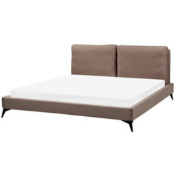 Beliani Bed Boucle Melle 180 X 200 Cm (Eu Super King) Brown - thumbnail 4