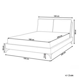 Beliani Bed Boucle Melle 180 X 200 Cm (Eu Super King) Brown - thumbnail 3
