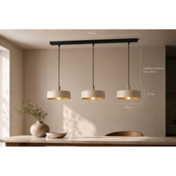 Luminosa Lighting Luminosa Latte Bar Pendant Ceiling Light Beige, Gold 3X E27 - thumbnail 3