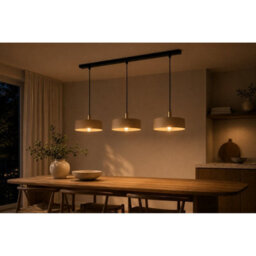 Luminosa Lighting Luminosa Latte Bar Pendant Ceiling Light Beige, Gold 3X E27 - thumbnail 5