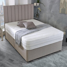 Divan Base Direct Shire Solaris Antila 2000 Pocket Sprung Divan Bed Set 5Ft King 2 Drawers Side- Wool Bronze