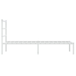 Berkfield Metal Bed Frame Without Mattress With Headboard White 90X190Cm - thumbnail 6