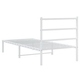 Berkfield Metal Bed Frame Without Mattress With Headboard White 90X190Cm - thumbnail 7