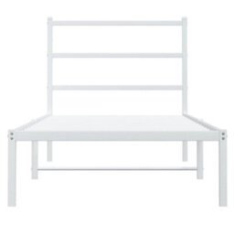 Berkfield Metal Bed Frame Without Mattress With Headboard White 90X190Cm - thumbnail 5