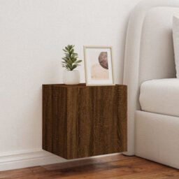Walplus Tv Wall Cabinet With Led Lights Brown Oak 40.5X35X40 Cm - thumbnail 5