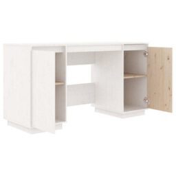 Vidaxl Desk White 140X50X75 Cm Solid Wood Pine Desks - thumbnail 6