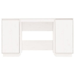 Vidaxl Desk White 140X50X75 Cm Solid Wood Pine Desks - thumbnail 5