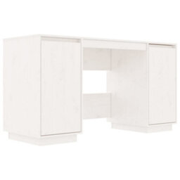 Vidaxl Desk White 140X50X75 Cm Solid Wood Pine Desks - thumbnail 2