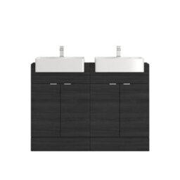 Royal Bathrooms Elena 1200mm Floor Standing Bathroom Vanity Unit Hale Black 4 Door With Semi Recessed Double Basin Sink - thumbnail 6