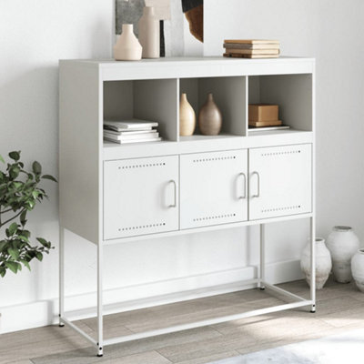 Berkfield Sideboard White 100.5X39X107 Cm Steel - image 1
