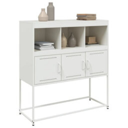 Berkfield Sideboard White 100.5X39X107 Cm Steel - thumbnail 4